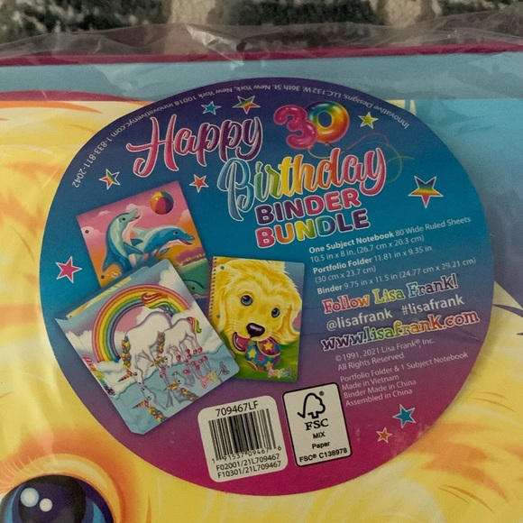 Lisa Frank Happy Birthday Binder Bundle - Picture 1 of 4